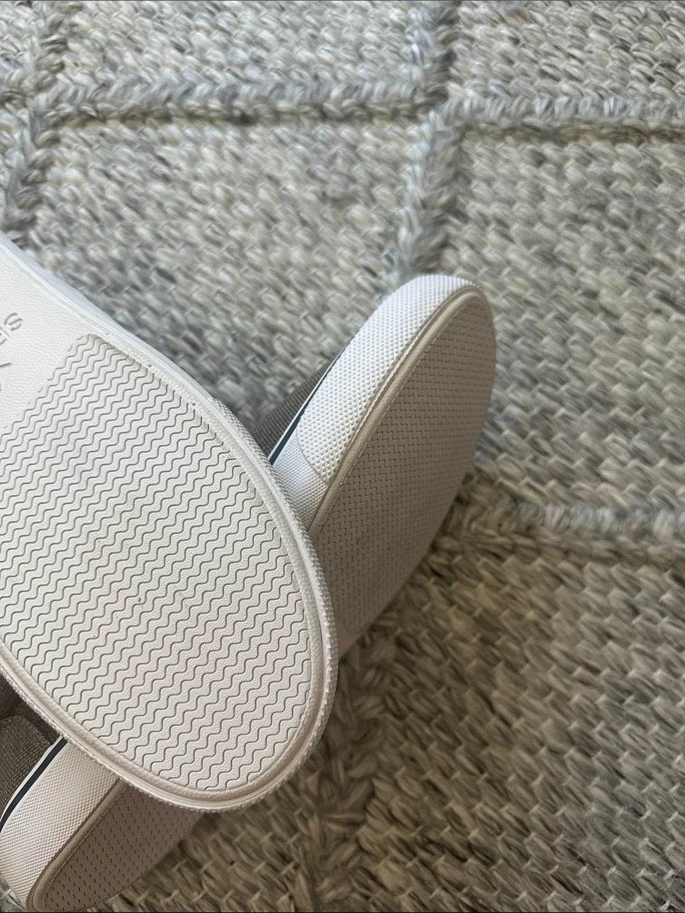 Sperry Brown Canvas Boat Shoes with White Laces